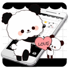 Cute Cartoon Love Panda Theme أيقونة