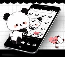 Cute Cartoon Love Panda Theme ảnh chụp màn hình 1