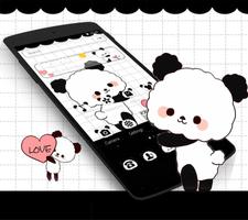 Cute Cartoon Love Panda Theme تصوير الشاشة 2