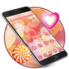 Lollipop and marshmallow pink candy wallpaper icône