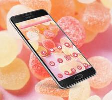 Lollipop and marshmallow pink candy wallpaper Affiche