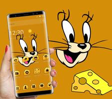 Cute Brown Smart Mouse Theme Affiche