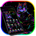 Fluorescerende Neon Black Cat Launcher-thema