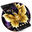 Noble and luxurious gold neon butterfly theme APK