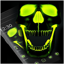 Green Fluorescent Neon Skull Theme APK