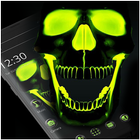 Green Fluorescent Neon Skull Theme 图标