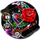 Red Rose Bloom Petri Dish Theme icône