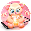 Pink Cartoon Teddy Bear Theme