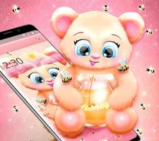 Pink Cartoon Teddy Bear Theme スクリーンショット 1