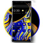 Blue Yellow Liquid Theme for Galaxy Note 9 أيقونة