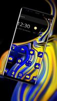 Blue Yellow Liquid Theme for Galaxy Note 9 تصوير الشاشة 1