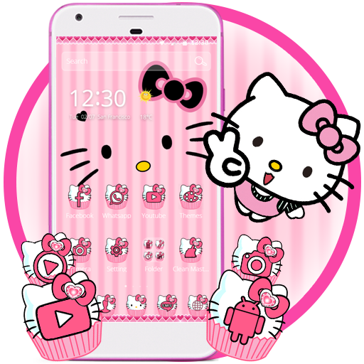 Download Free Android Theme Hello Kitty Pink Go Launcher
