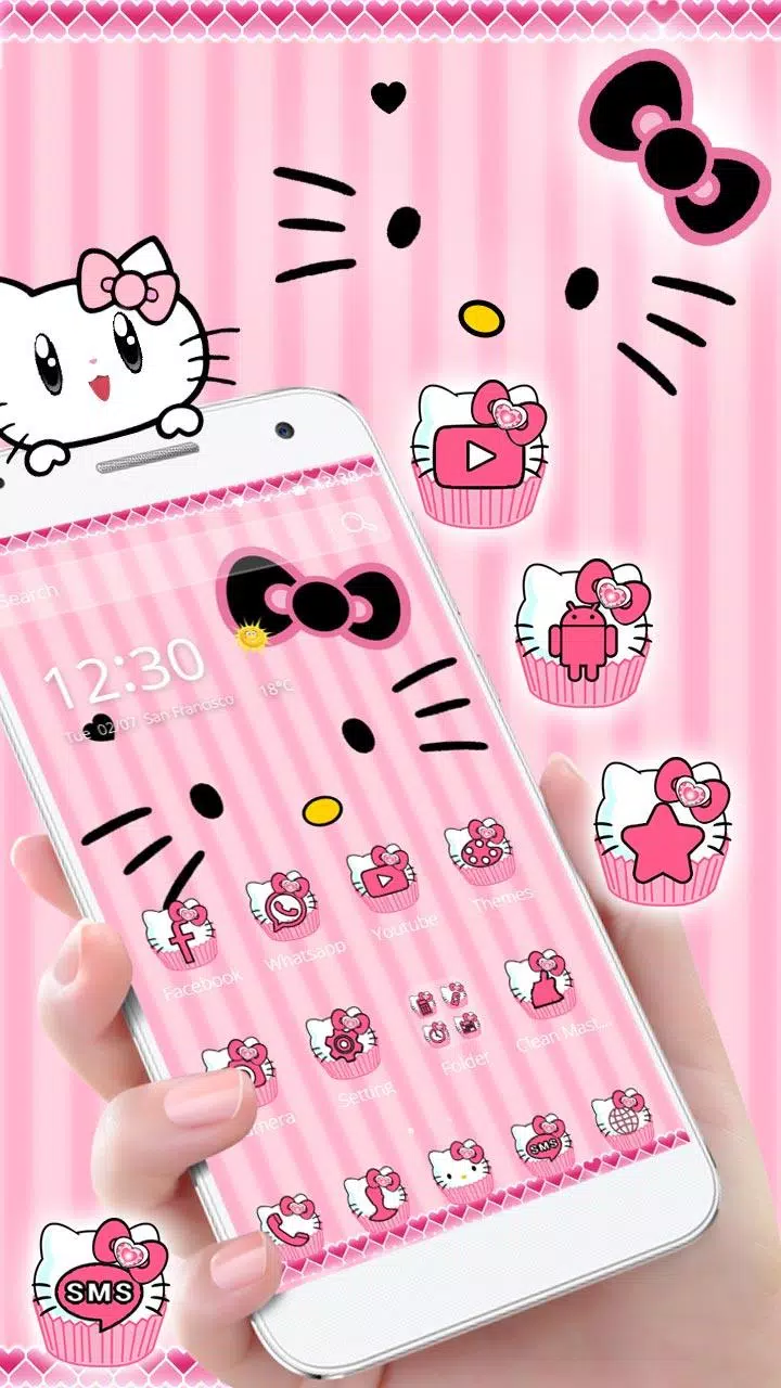 Hello Princess Kitty Pink Cute Cartoon Theme APK pour Android Télécharger