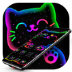 Colorful Neon Black Cat Theme