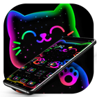 Colorful Neon Black Cat Theme icon