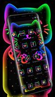 Colorful Neon Black Cat Theme 스크린샷 1
