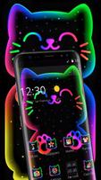 Colorful Neon Black Cat Theme 스크린샷 3