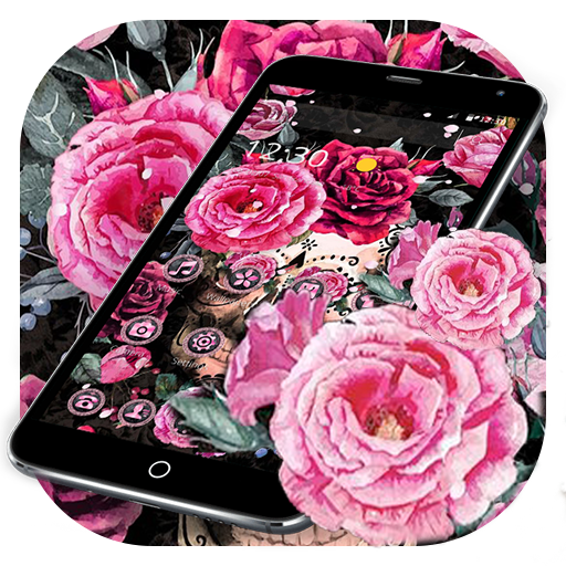 Pink Rose Skeleton Romantic Theme