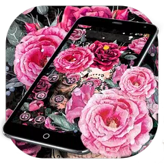 Pink Rose Skeleton Romantic Theme アプリダウンロード