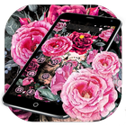 Pink Rose Skeleton Romantic Theme icône