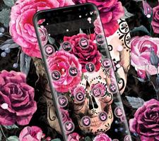 Pink Rose Skeleton Romantic Theme syot layar 1