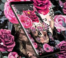 2 Schermata Pink Rose Skeleton Romantic Theme