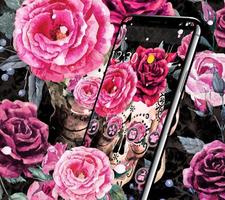 3 Schermata Pink Rose Skeleton Romantic Theme