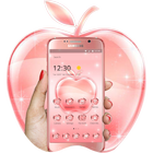 Pink Sparkling Crystal Apple Theme icône