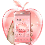 Pink Sparkling Crystal Apple Theme أيقونة