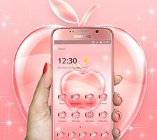 Pink Sparkling Crystal Apple Theme Plakat