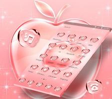 Pink Sparkling Crystal Apple Theme تصوير الشاشة 1
