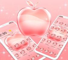 Pink Sparkling Crystal Apple Theme capture d'écran 2