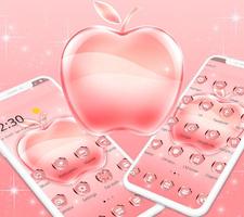 Pink Sparkling Crystal Apple Theme تصوير الشاشة 2