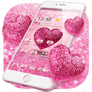 Pink Glitter Love Heart Theme APK