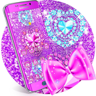 Pink Glitter Diamond Sparkling Theme أيقونة