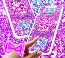 Pink Glitter Diamond Sparkling Theme Affiche