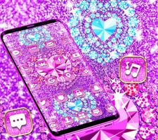 Pink Glitter Diamond Sparkling Theme تصوير الشاشة 1