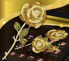 Gold Rose Luxury Black Business Theme Cartaz