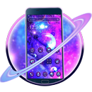 Neon Space Galaxy 2D Theme APK