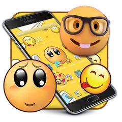 Emoji cute yellow face expression theme APK Herunterladen