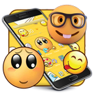 Emoji cute yellow face expression theme آئیکن