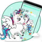 Cute Cartoon Unicorn Theme icône