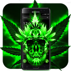 Green Weed Skull Theme icono