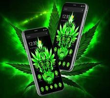 Green Weed Skull Theme اسکرین شاٹ 1