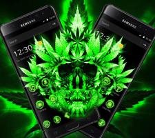 Green Weed Skull Theme captura de pantalla 2