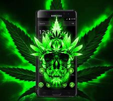 Green Weed Skull Theme captura de pantalla 3