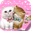 Pink Lovely Kitten Cartoon Theme