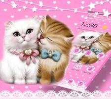 Pink Lovely Kitten Affiche