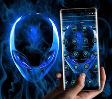 Blue Science Alien Tech Theme syot layar 2