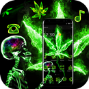 Smoky Weed Rasta Skull Theme APK